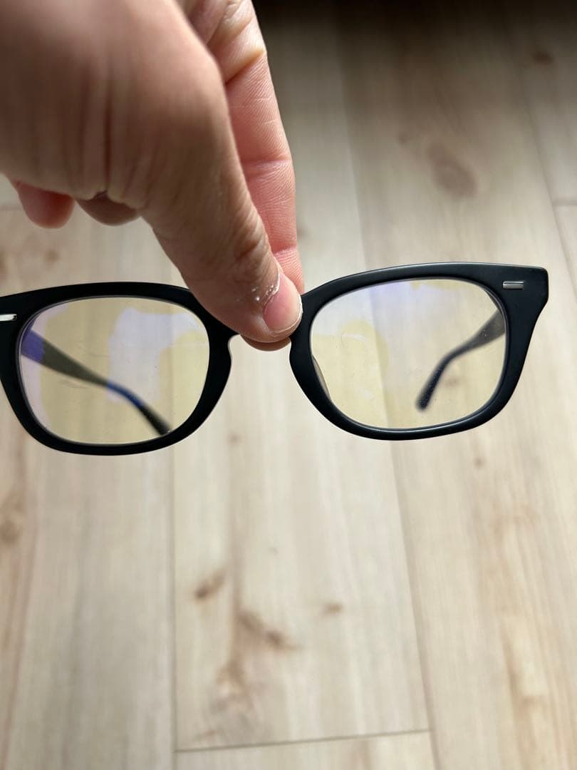 PCメガネ ブラックフレーム クリアレンズ zoff