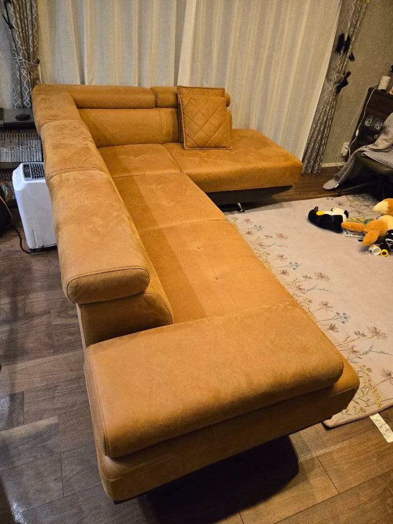 コーナーソファ　カウチソファー　レイアウトフリー　レザーファブリック