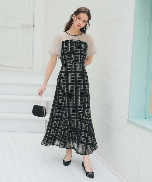 美品 Dorry Doll ドリードール ビスチェ風 ツイード ドレスM 結婚式