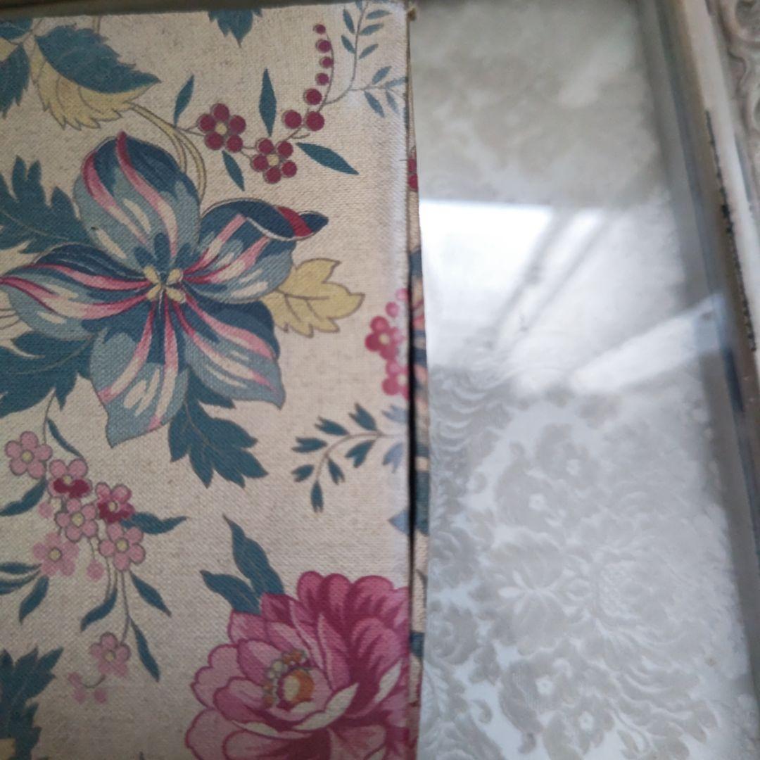 フランスアンティーク　カルトナージュボックス　大柄花柄