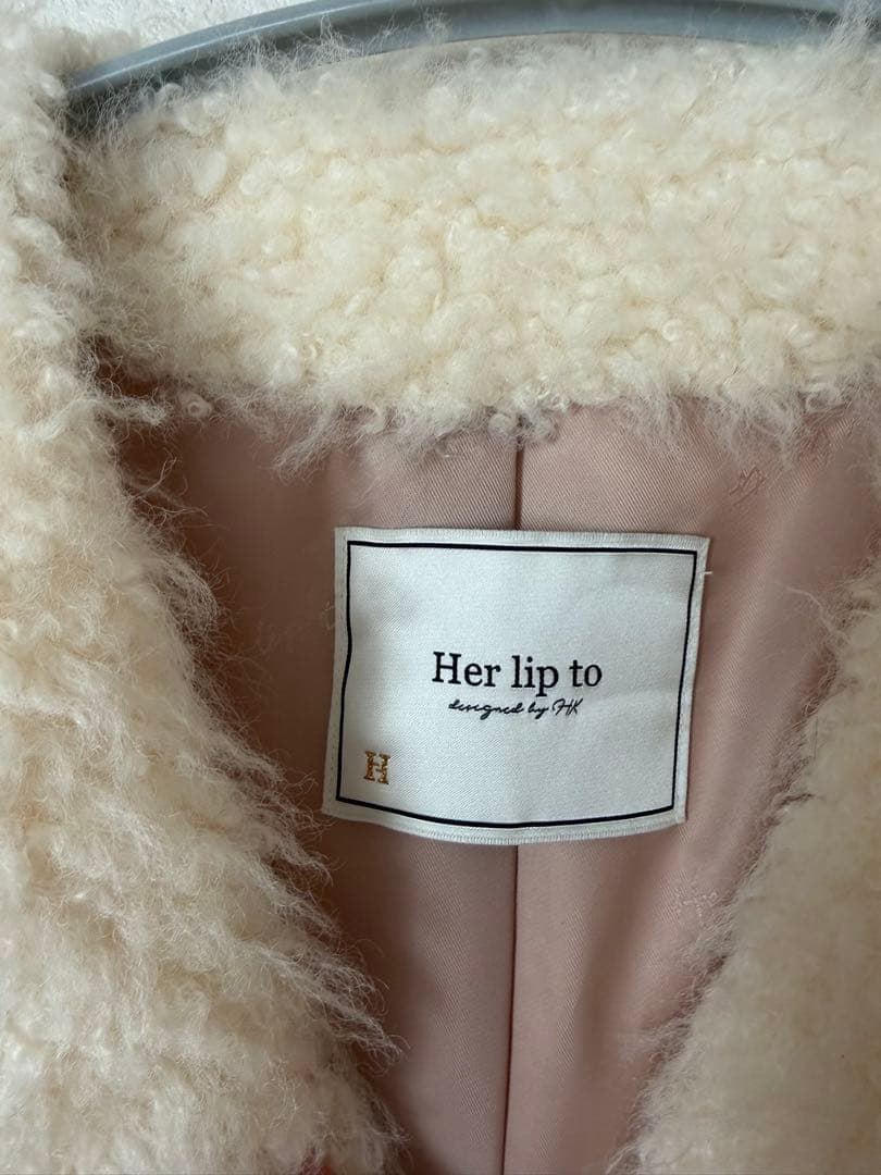  Faux Fur Coat ecru Sサイズ