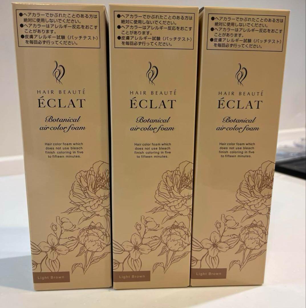 ヘアボーテ エクラ ボタニカルエアカラーフォームupライトブラウン150g×3本