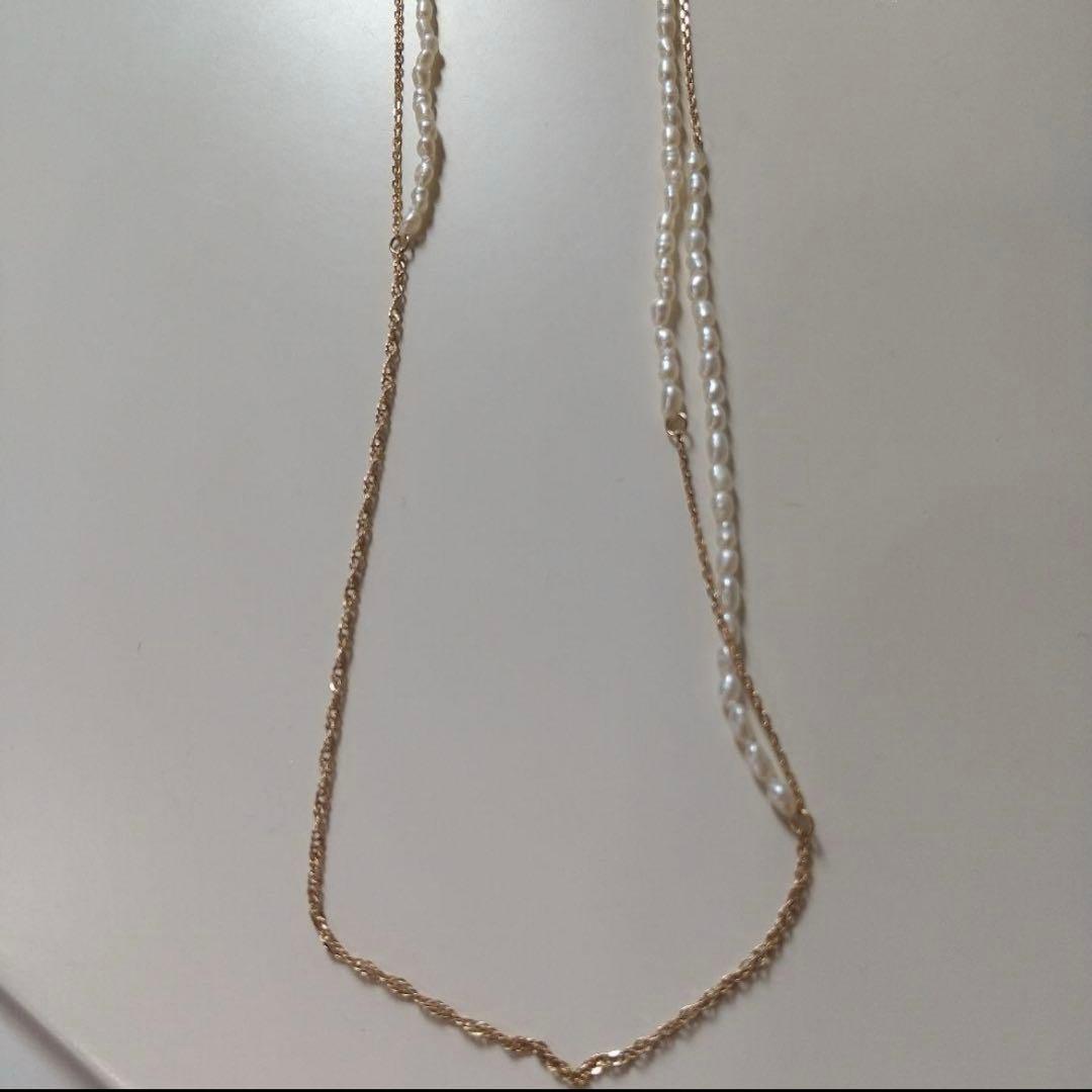 【美品】agete パール　ネックレス