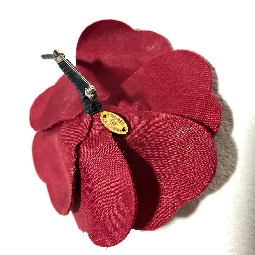 【ヴィンテージ】シャネル カメリア コサージュ ベロア ワインレッド