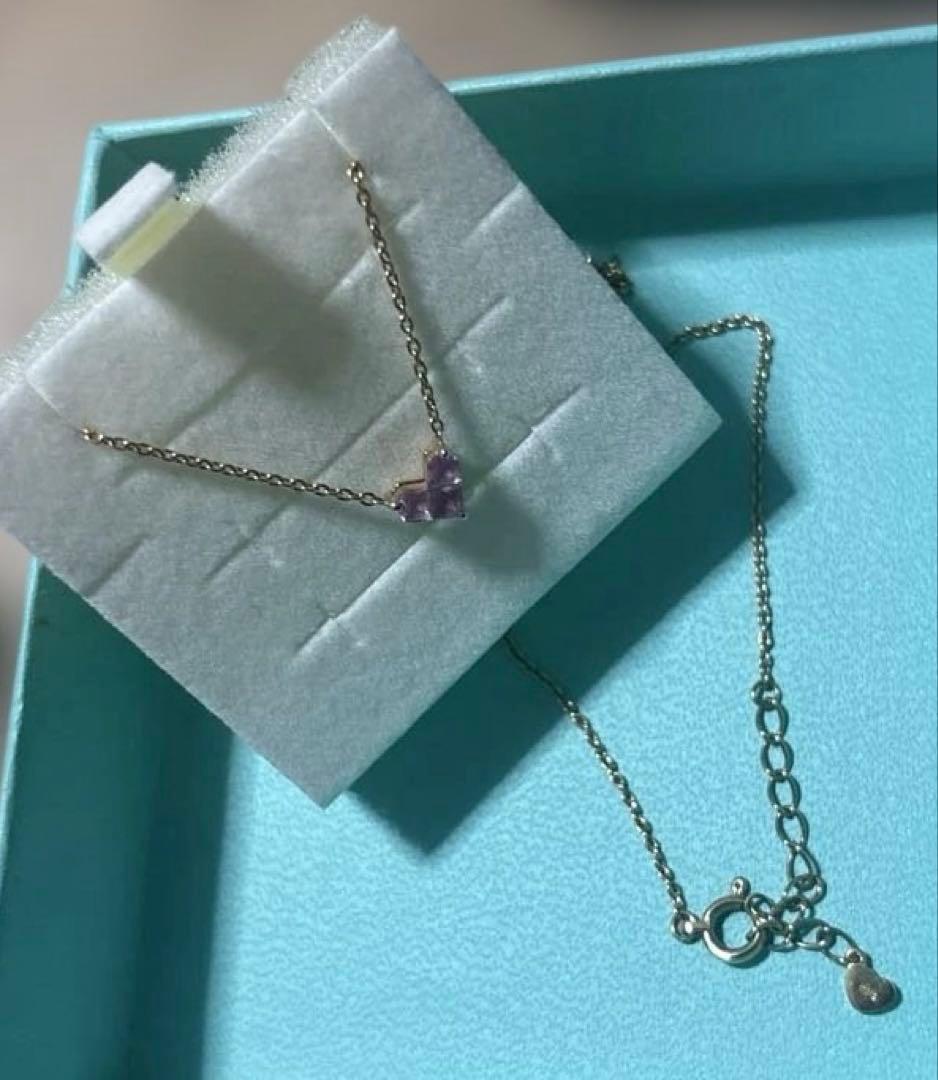 美品☆4℃ ピンクハートネックレス k18 0.26ct