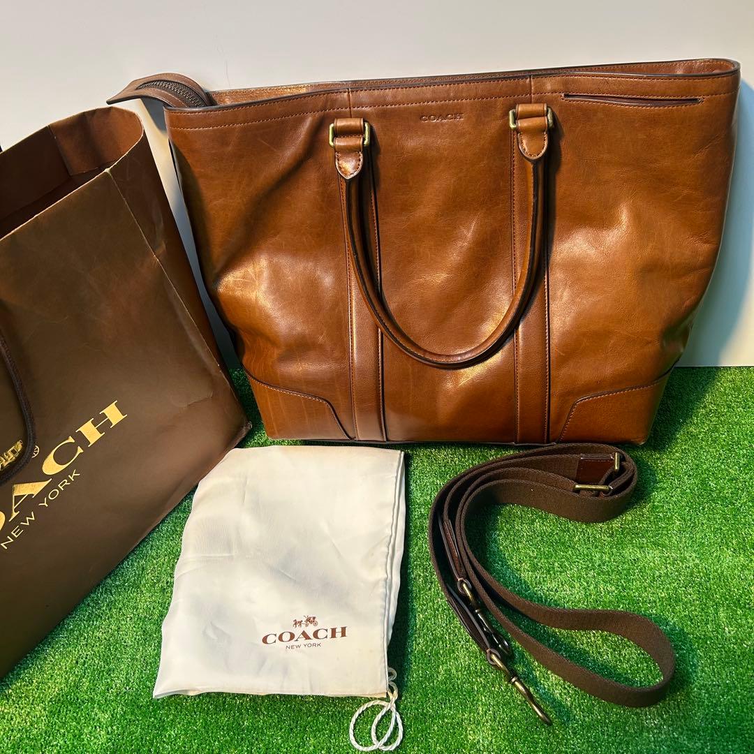COACH 2WAY レザーバッグ　ブラウン