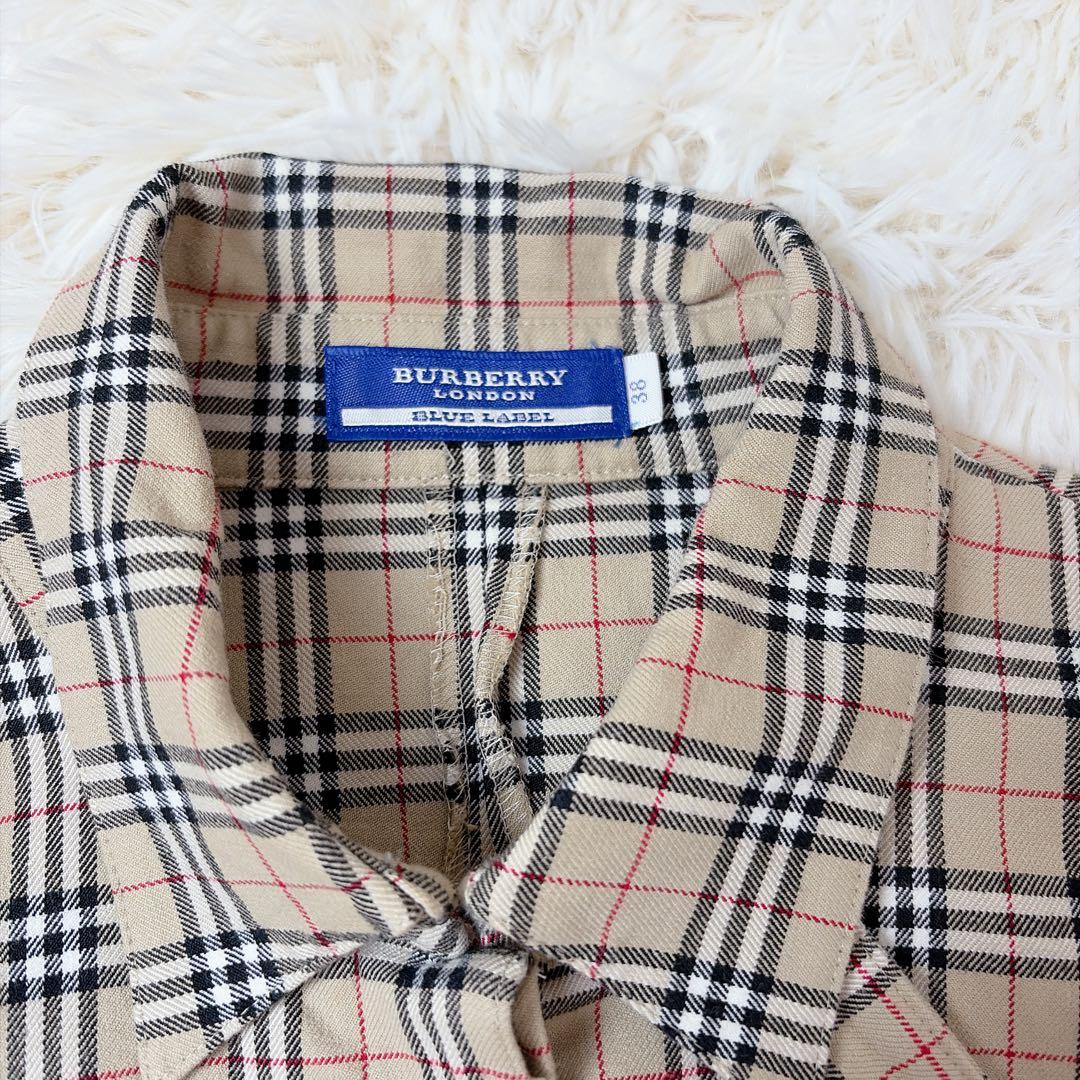 バーバリーブルーレーベル　シャツワンピース　ノバチェック　38 2way