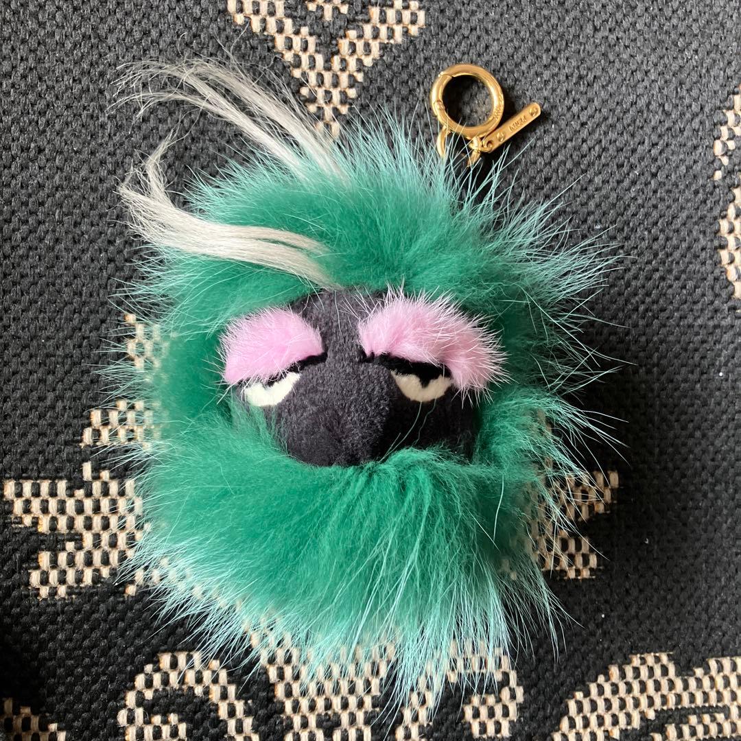 FENDI モンスターファーキーリング バッグチャーム　グリーン 緑