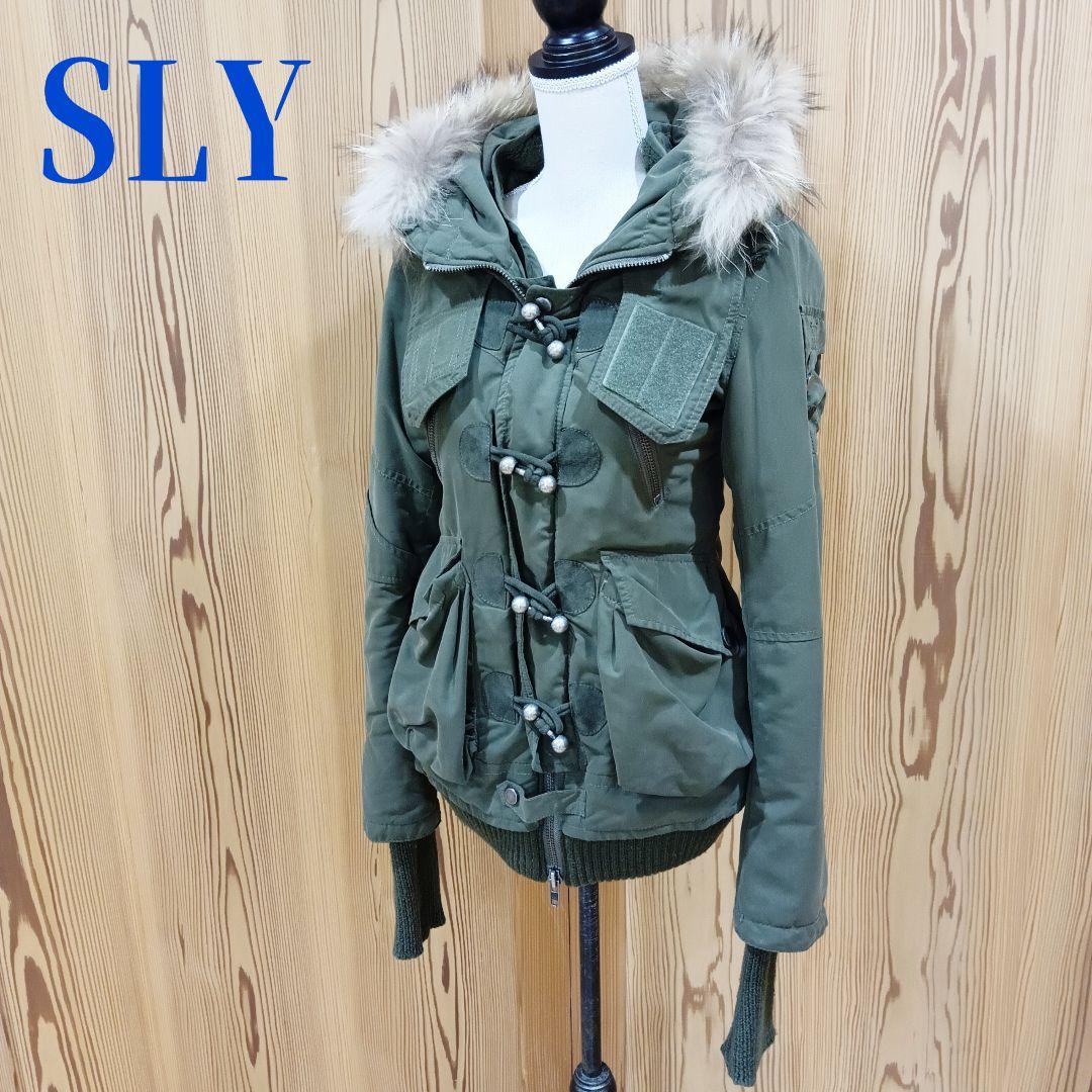 スライ SLY ラクーンファーモッズコート フェアリーグランジ カーキ Y2K