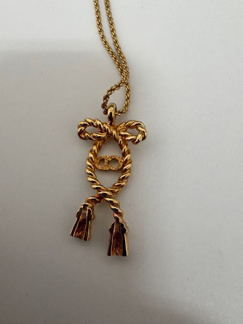 Dior CD ゴールドメッキ CD ロープデザイン ネックレス　ヴィンテージ