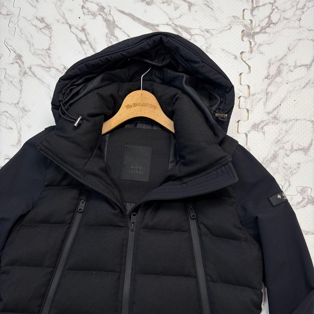 キ*ウ様 希少黒✨ タトラス ハイブリッドダウンジャケット 異素材 切替 ブラッ