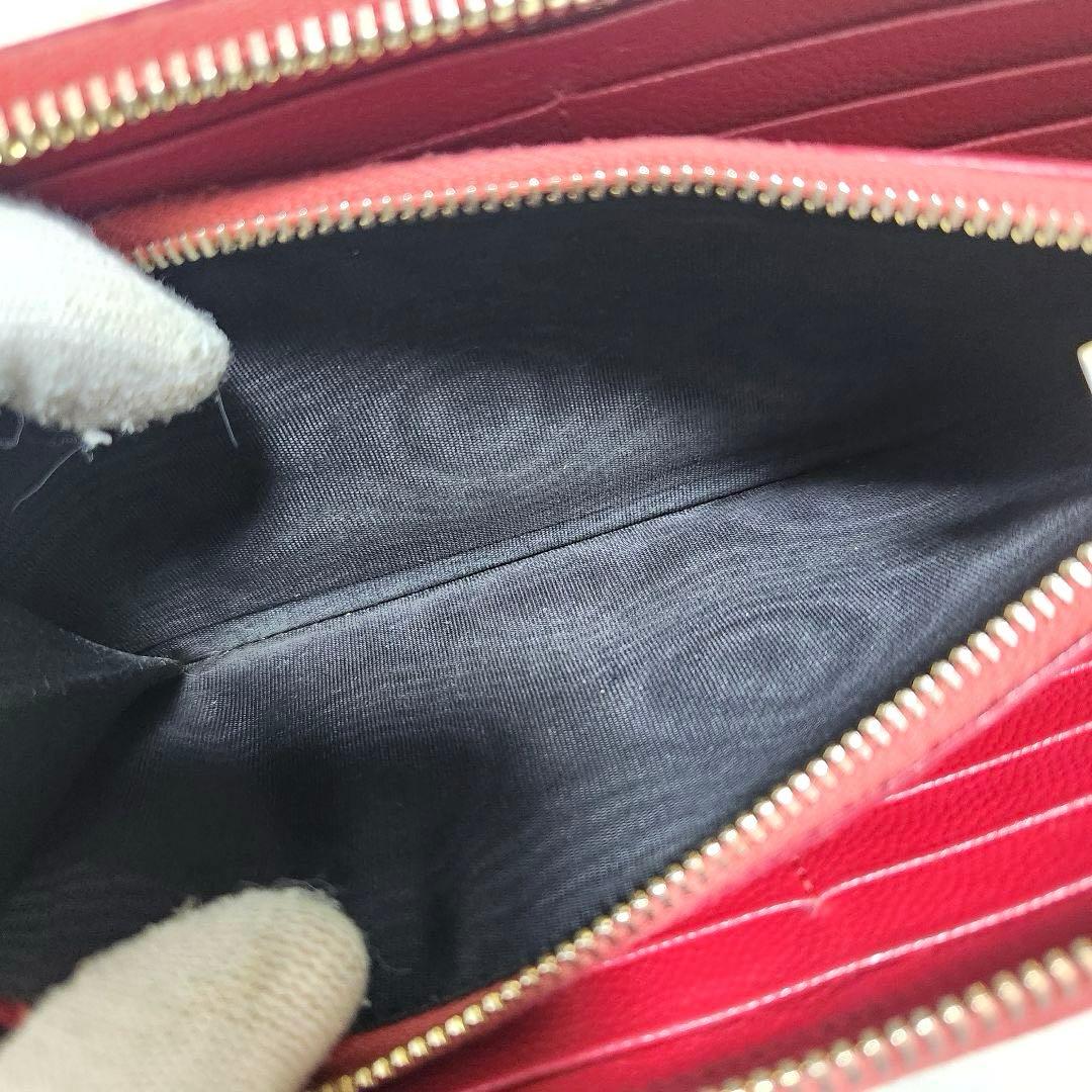 ✨極美品✨サンローラン　長財ラウンドファスナー カサンドラ　キャビアスキン　赤