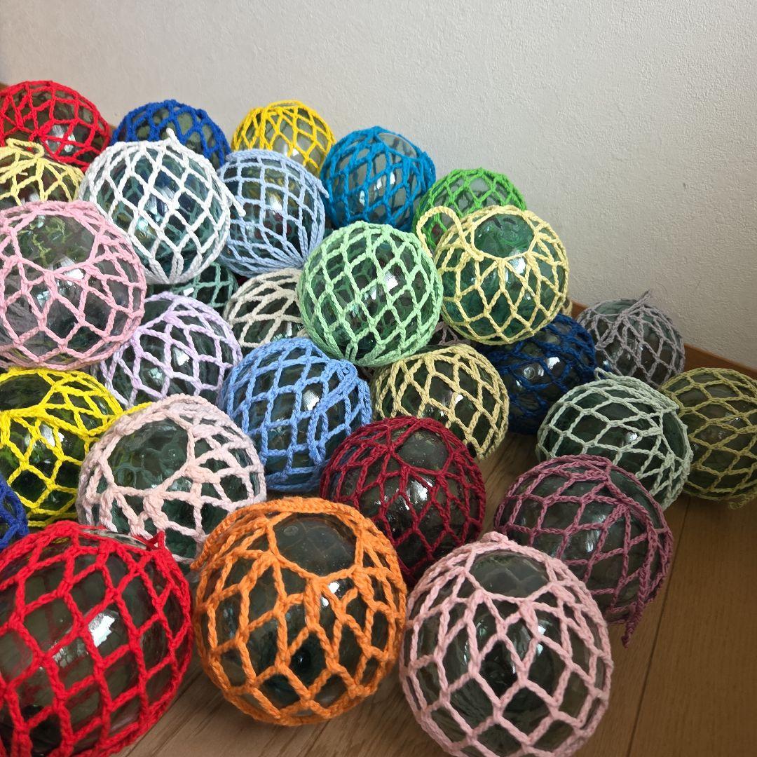 ガラス浮き玉 ガラス玉 １０cmx ４５