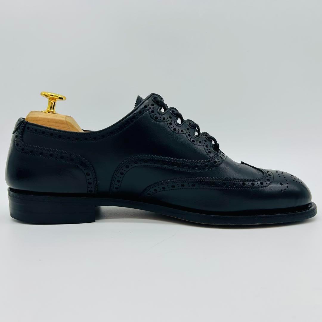 スコッチグレイン ウィングチップ フルブローグ 25cm ブラック 内羽根 革靴