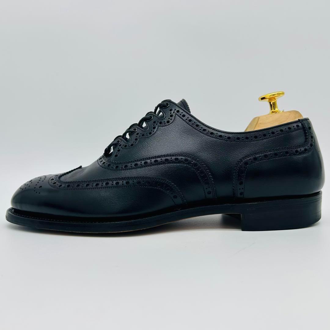 スコッチグレイン ウィングチップ フルブローグ 25cm ブラック 内羽根 革靴