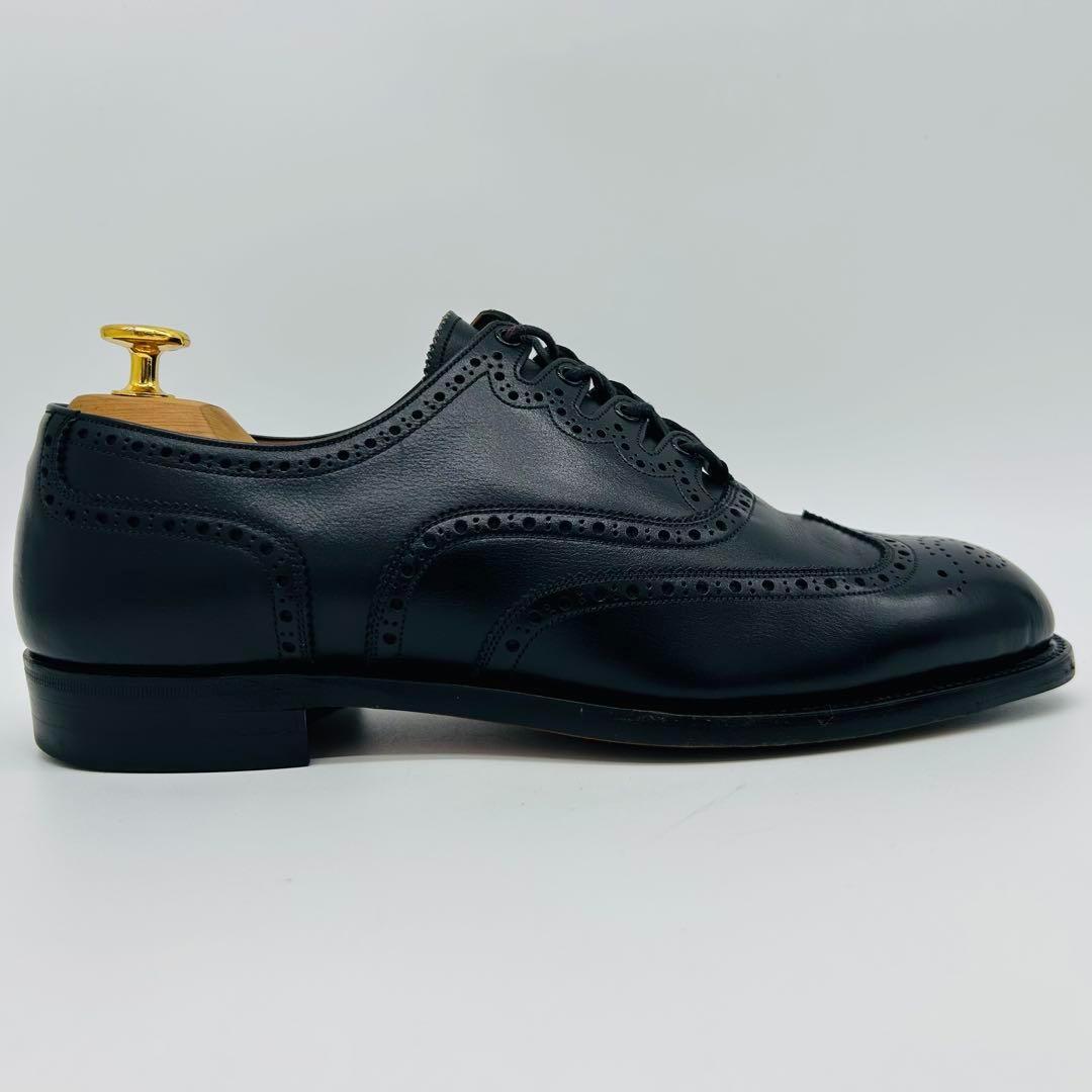 スコッチグレイン ウィングチップ フルブローグ 25cm ブラック 内羽根 革靴