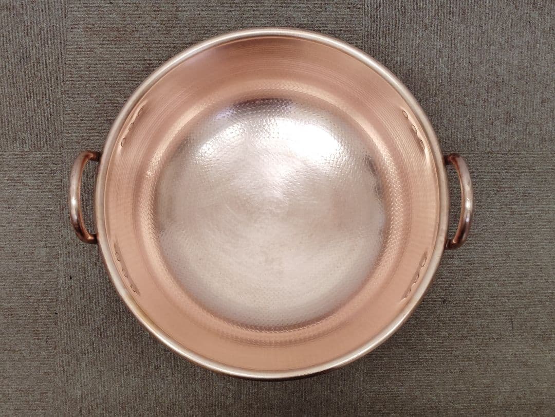 銅製鍋　両手銅鍋 製菓用具・業務用・厨房用・洋菓子・和菓子・餡子