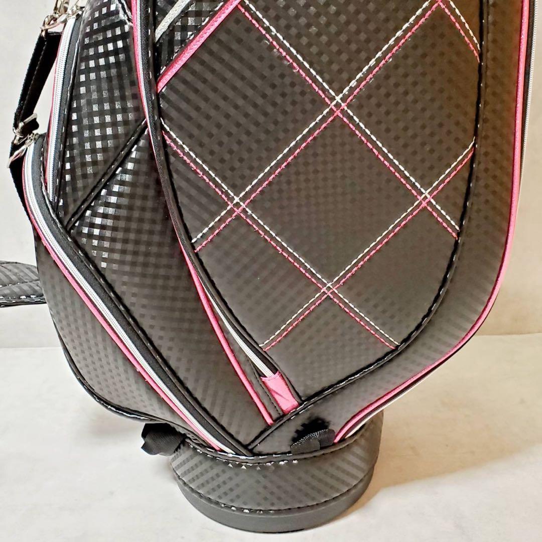 【極美品】ゼクシオ レディース キャディバッグ ゴルフバッグ ピンク×ブラック