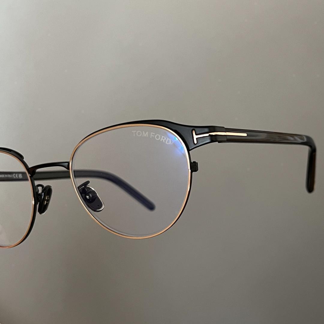トムフォード メガネ アジアンフィット ブラック ゴールド メタル イタリア製