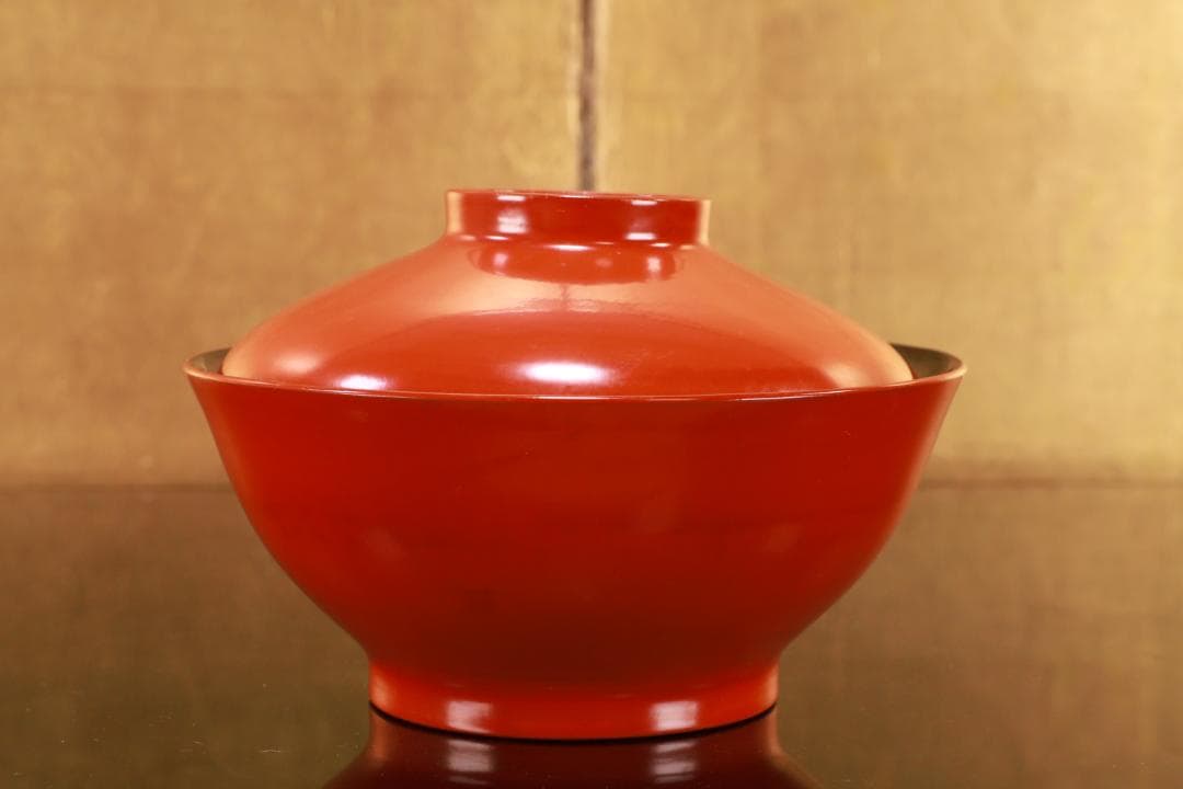 時代輪島塗　扇面絵違金蒔絵　吸物椀　５客　木製　図替　絵違 BJ055