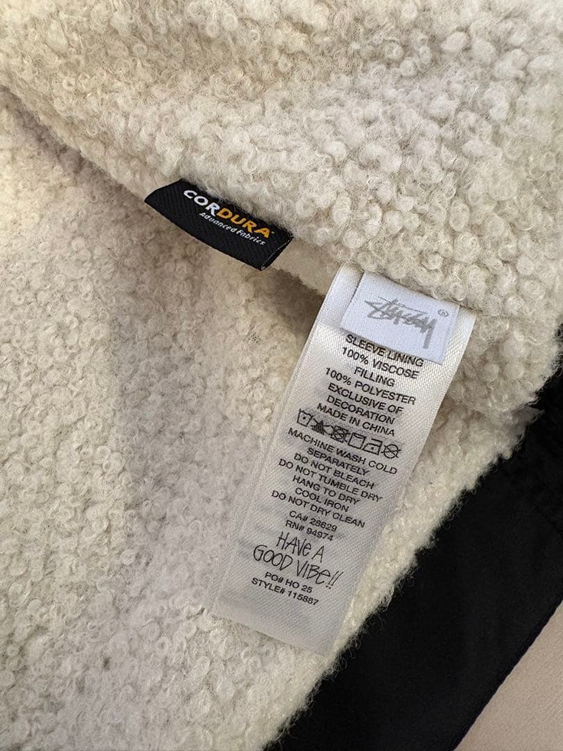 STUSSY 25FW新作PILE LINED ZIP JACKET黒M極美品