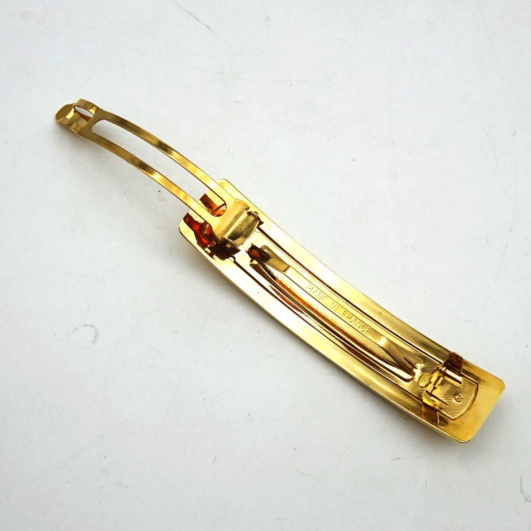 01200-1【美品】シャネル/バレッタ/ロゴ/ゴールド/98P/箱付き