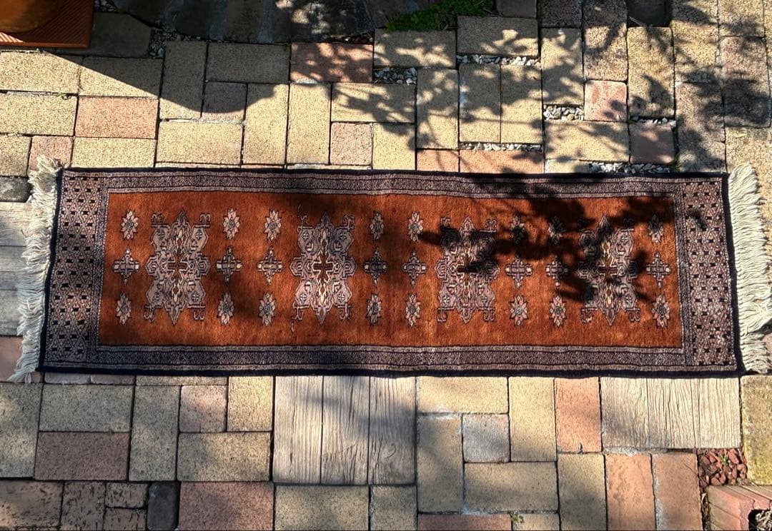 ヴィンテージ ハンドメイド ラグ カーペット マット 証明書付き