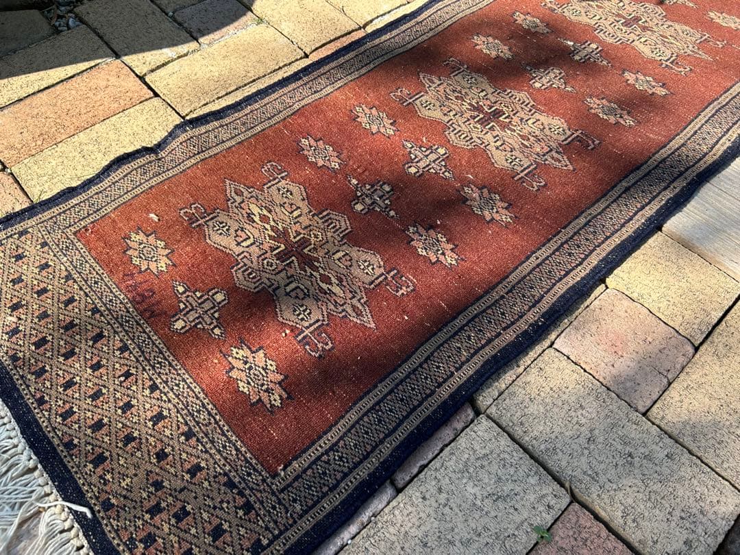 ヴィンテージ ハンドメイド ラグ カーペット マット 証明書付き