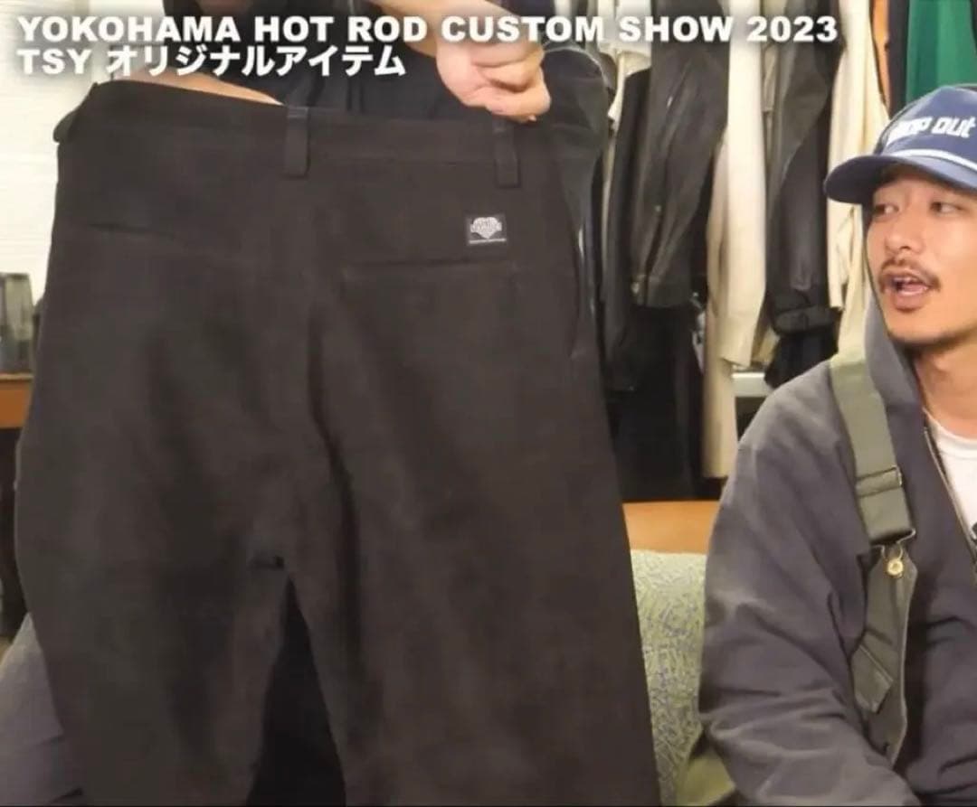 tattoo studio yamada レザーワークパンツ BLACK TAG