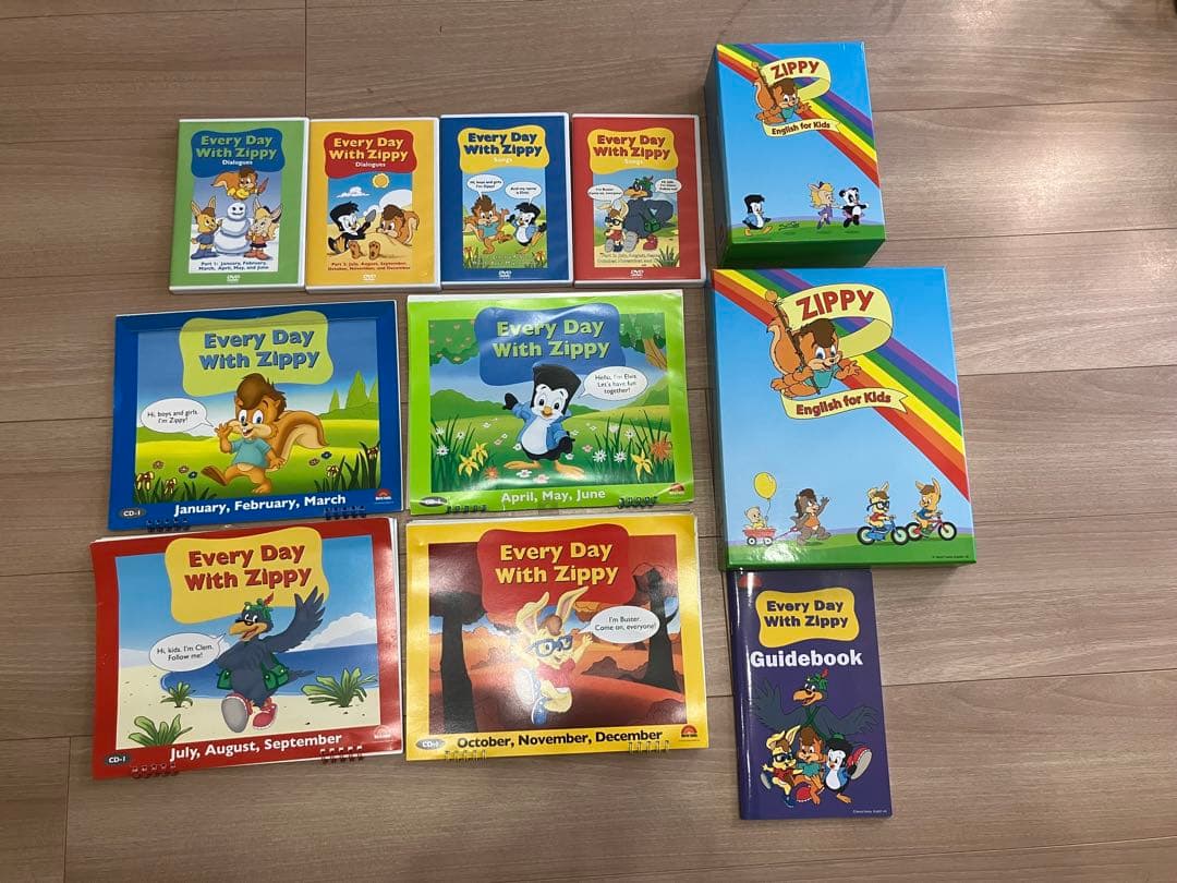 【おうち英語】Every Day With Zippy DVD4枚とカレンダー