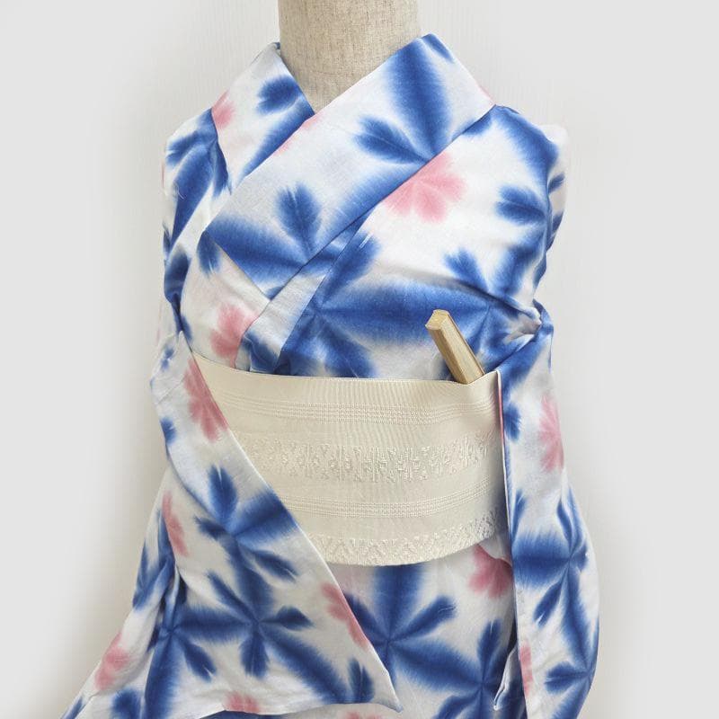 Club藤★浴衣 新品 有松鳴海絞り 伝統工芸品 単衣 御仕立上り【青】3425