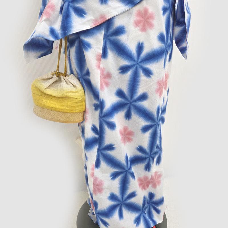 Club藤★浴衣 新品 有松鳴海絞り 伝統工芸品 単衣 御仕立上り【青】3425