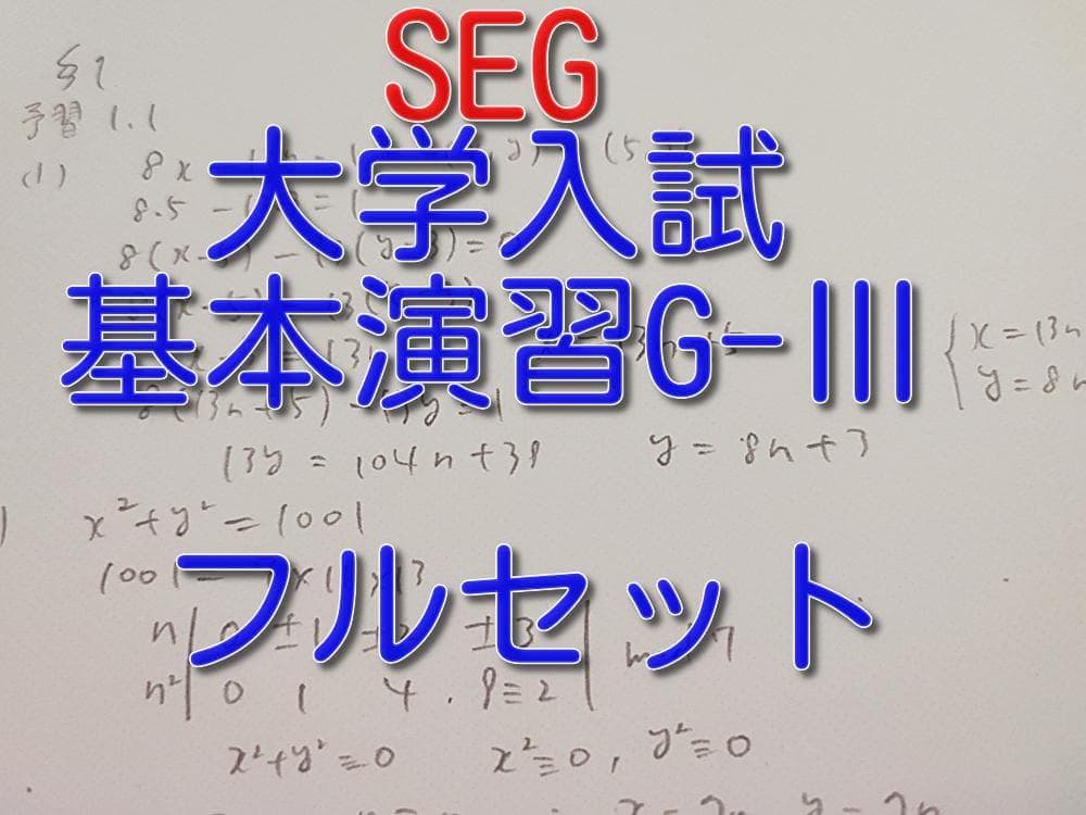 SEGによる数学大学入試基本演習G-Ⅲフルセット　駿台　河合塾　鉄緑会　東進