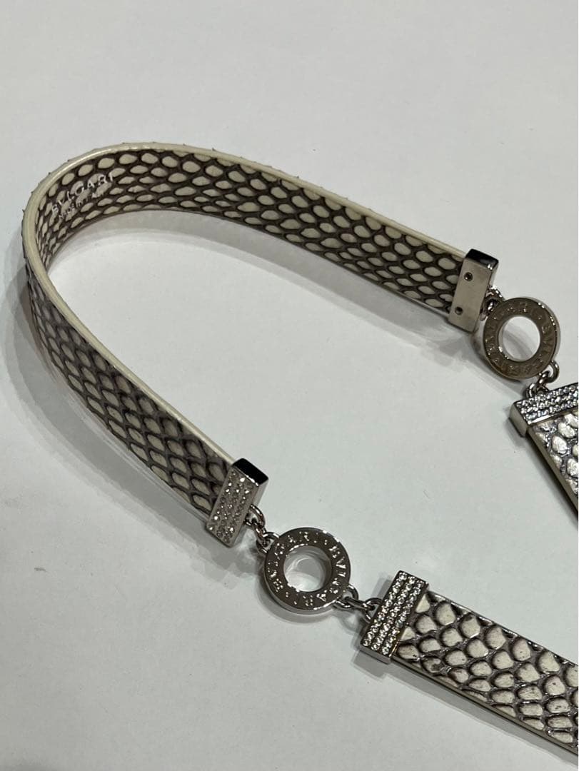 美品☆ブルガリ ベルト　ラインストーン チェーンベルト パイソン アクセサリー