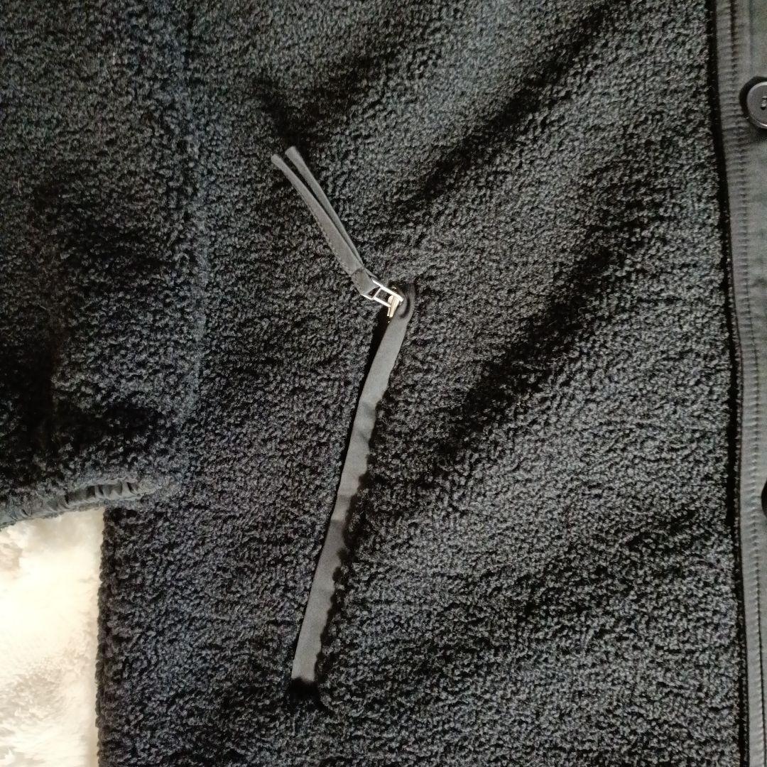 LASUD MILITARY ラシュッド ファーフーデッドボアコートBLACK❦