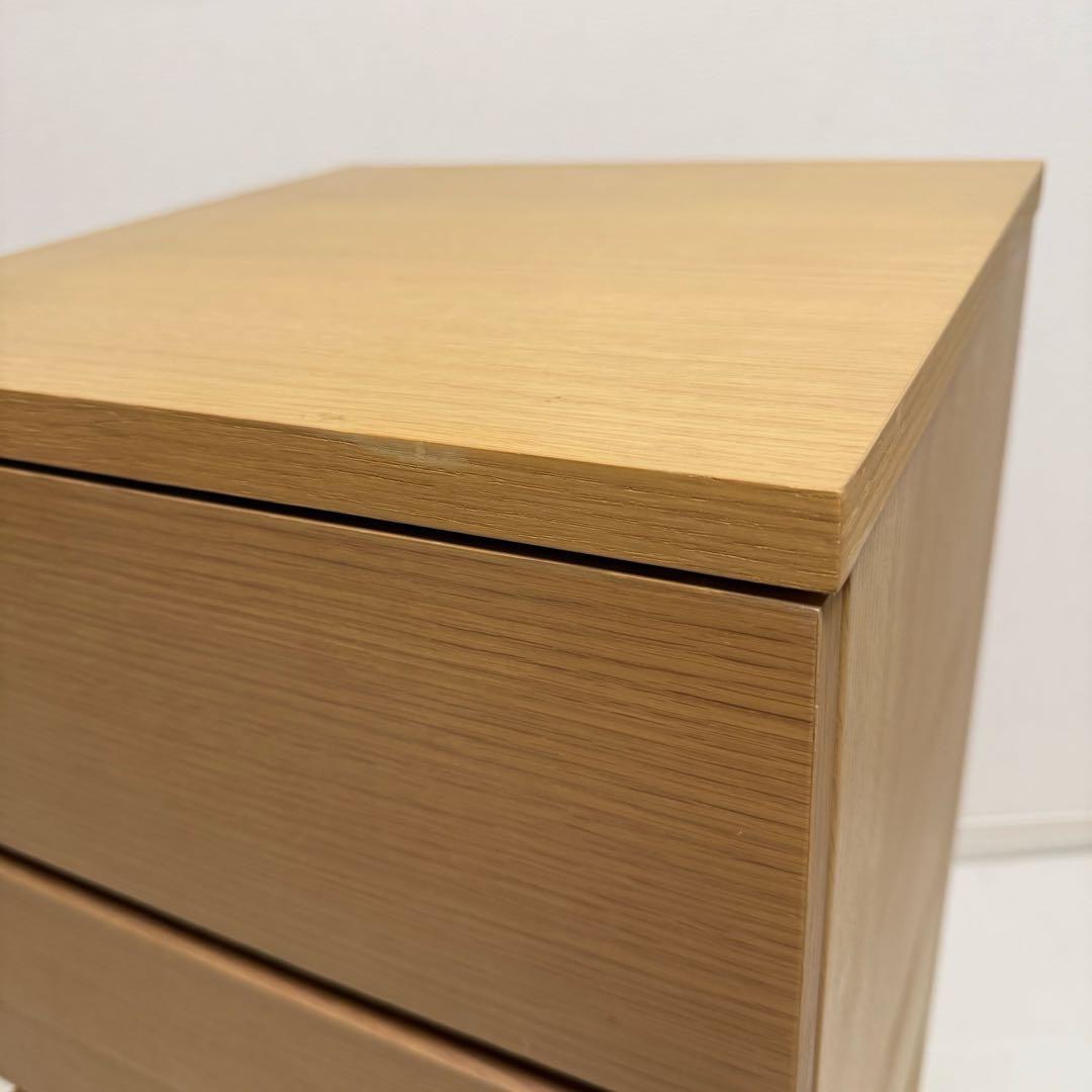 【美品】 無印良品　オーク材 チェスト 4段 廃盤 脚付 北欧