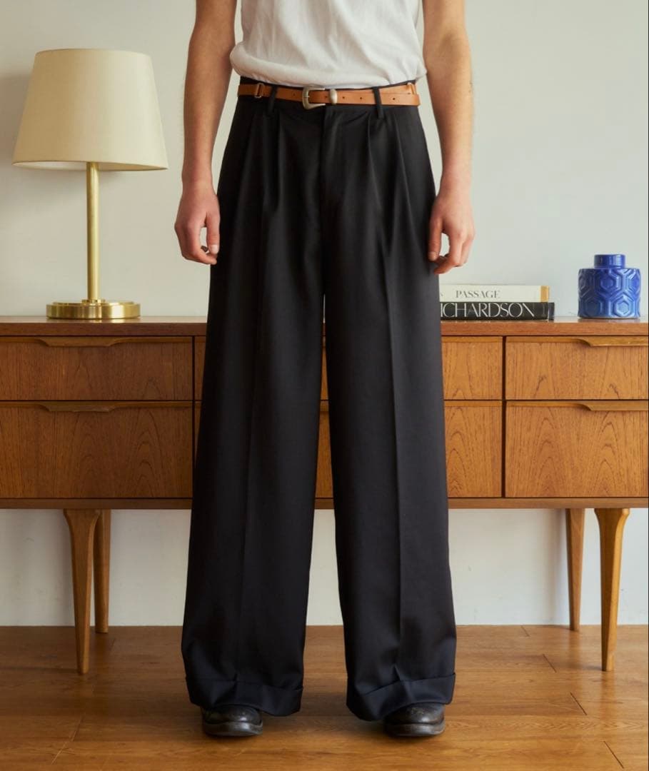 2tuckwidebaggy slacks/2タックワイドバギーフレアスラックス