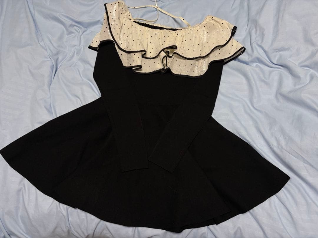 新品エムミーエメ Petite Dot Frill onepiece Black