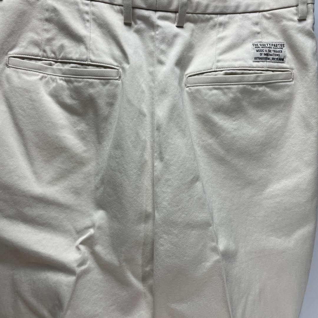 ワコマリア　ダブル プリーテッド チノ トラウザーズ サイズL