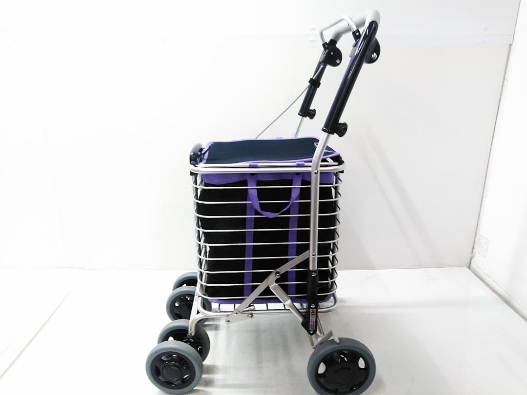 ユーバ産業 ショッピングカート シルバーカー アルミワイヤーカート□