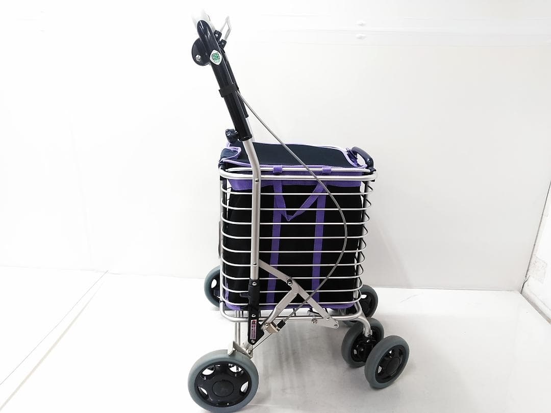 ユーバ産業 ショッピングカート シルバーカー アルミワイヤーカート□