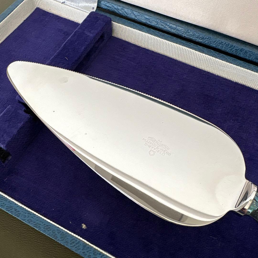 マッピン&ウェッブ　ケーキサーバー&フォーク6本　銀仕上げ　マッピンプレート