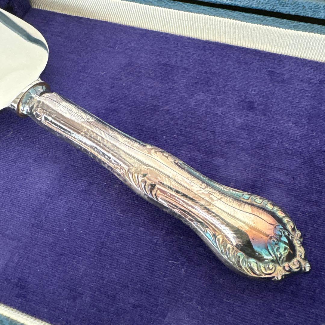 マッピン&ウェッブ　ケーキサーバー&フォーク6本　銀仕上げ　マッピンプレート