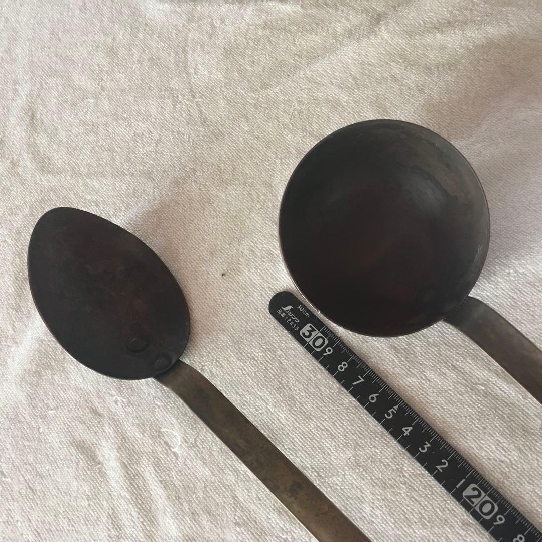 銅製レードル２本セット