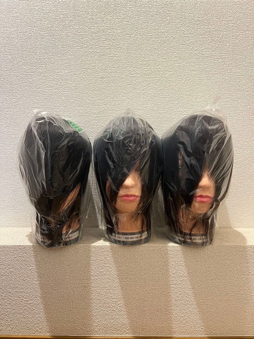 美容師国家試験本番用カットウィッグ 3台 新品未使用