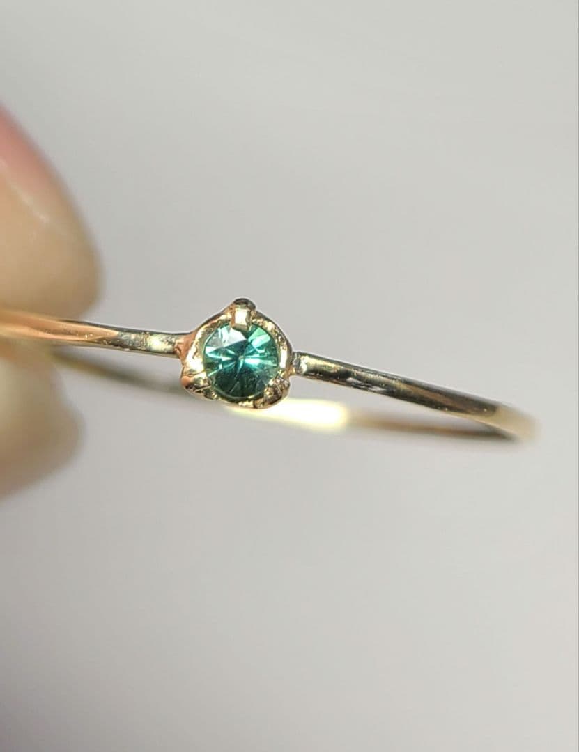 非加熱のオールドピース★ブラジルバターリャパライバトルマリンリング10金★