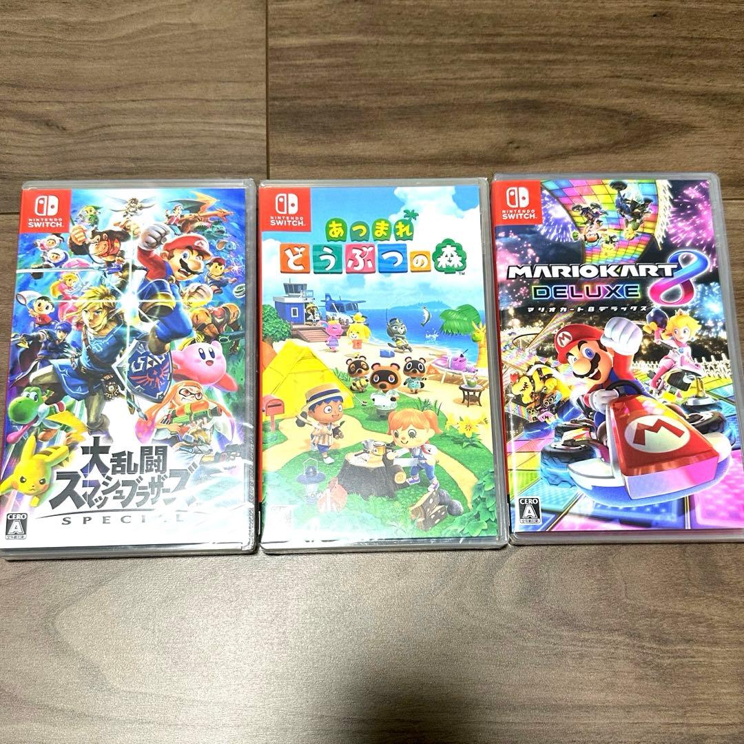 【新品未開封】　スマブラ　マリオカート　あつまれ どうぶつの森　3本セット