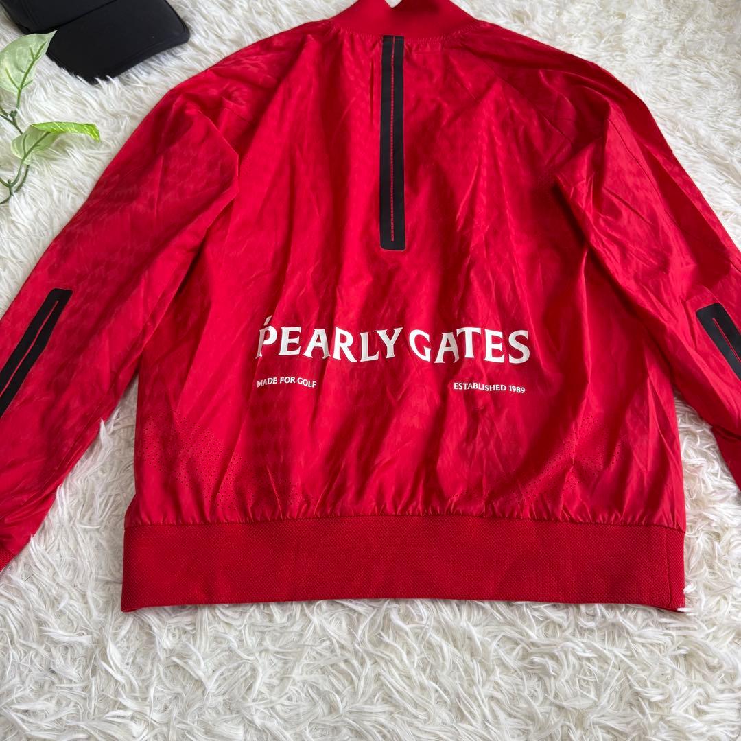 【パーリーゲイツ】美品 ジップジャケット ナイロン レッド 1 レディース