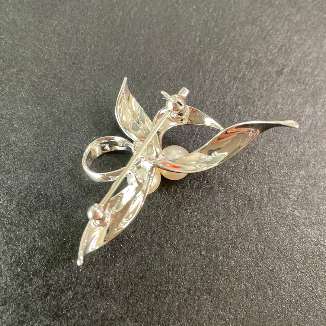 ミキモト　ブローチ　入学式　卒業式　あこや真珠　ブランド　シルバー製　コサージュ