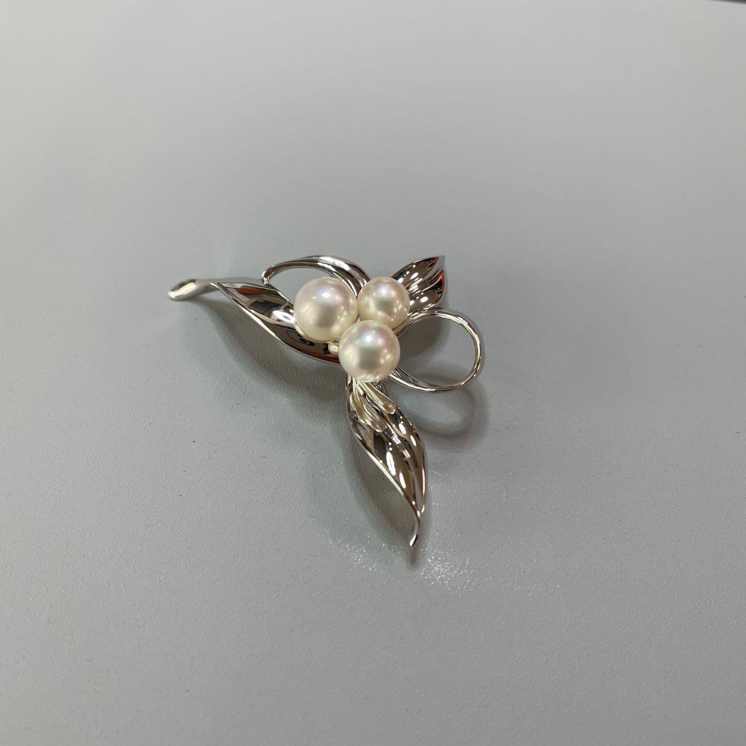 ミキモト　ブローチ　入学式　卒業式　あこや真珠　ブランド　シルバー製　コサージュ